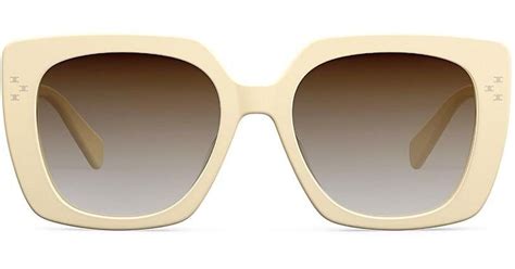 celine triomphe 55mm square sunglasses|CELINE Triomphe 55MM Geometric Sunglasses .